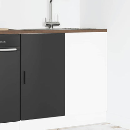 Sink Base Cabinet Black Engineered Wood