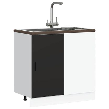 Sink Base Cabinet Black Engineered Wood