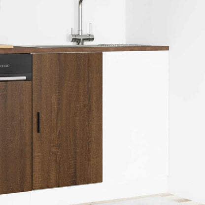 Sink Base Cabinet Brown Oak Engineered Wood