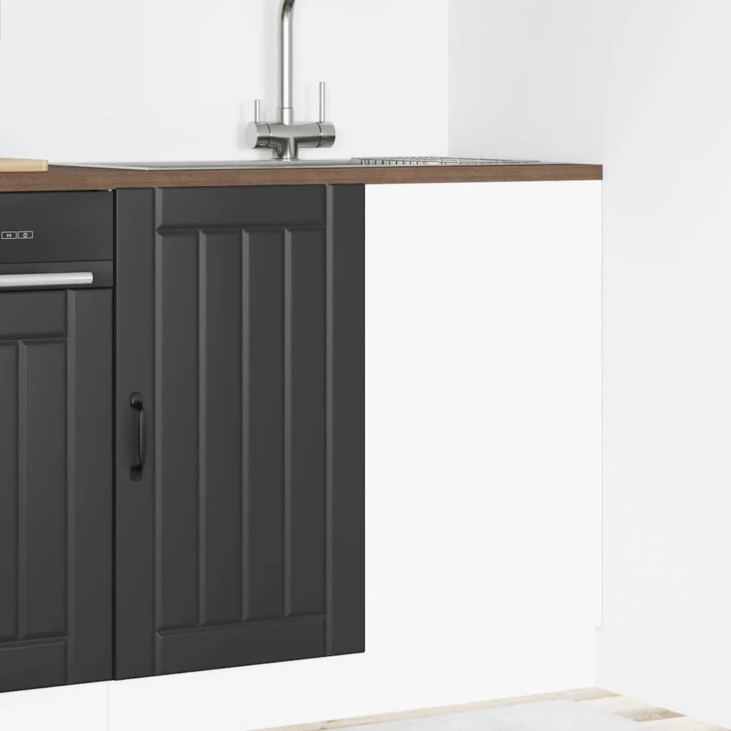 Sink Base Cabinet Lucca Black Engineered Wood