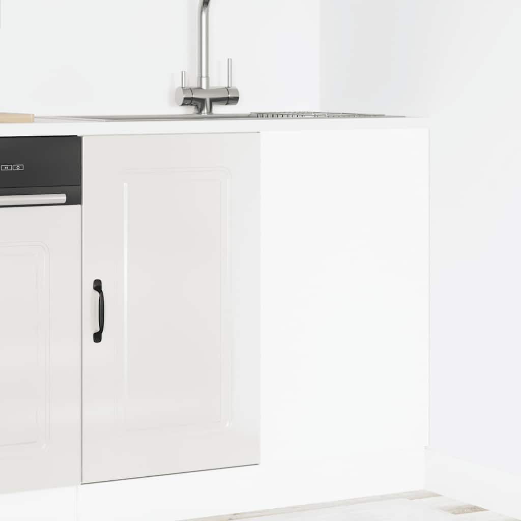 Kitchen Base Cabinet Kalmar High Gloss White Engineered Wood