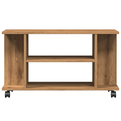 TV Cabinet with Castors Artisan Oak 80x40x45 cm Engineered Wood