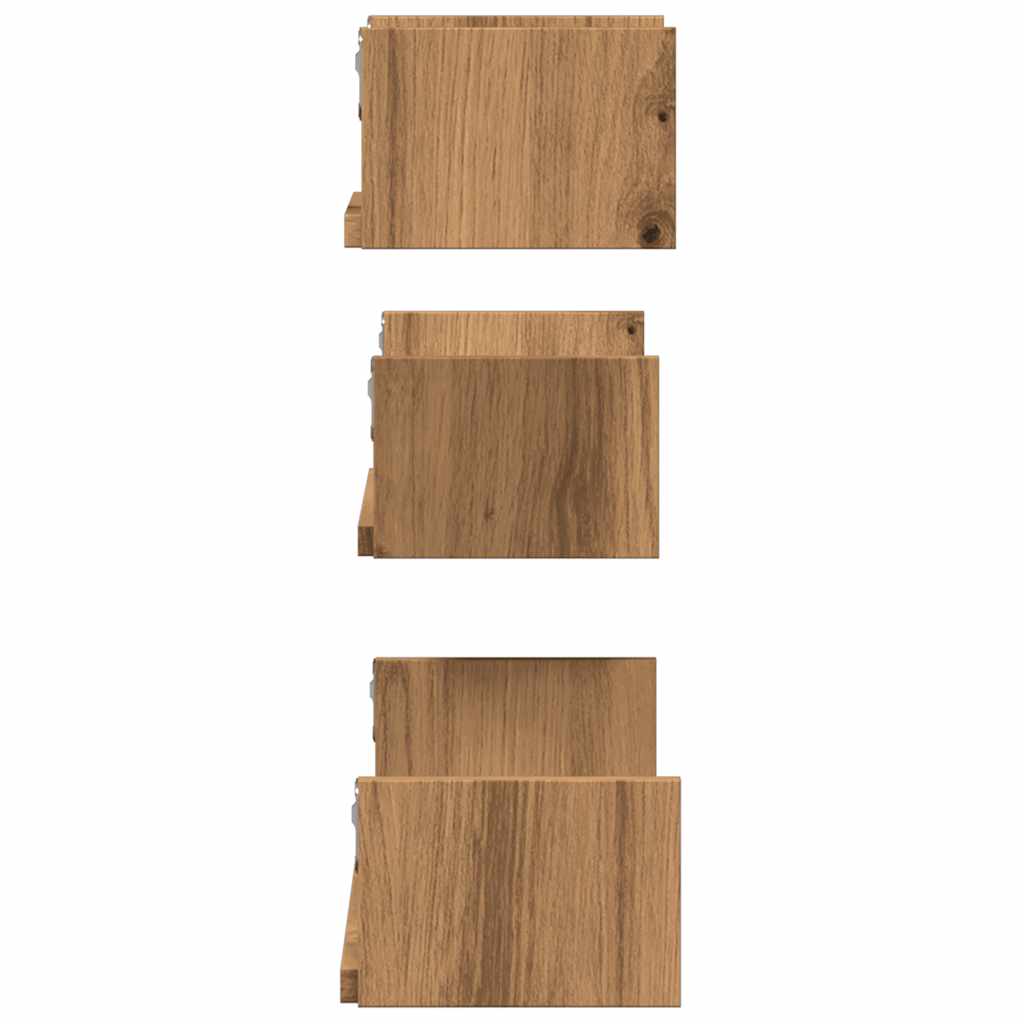 Wall Shelves 3 pcs Artisan Oak Engineered Wood