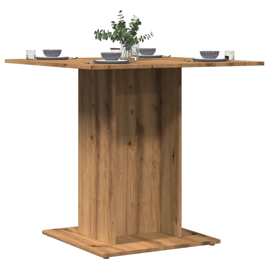 Dining Table Artisan Oak 80x80x75 cm Engineered Wood