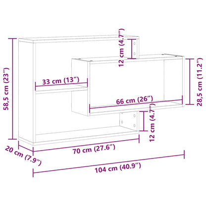 Wall Shelf Old Wood 104x20x58.5 cm Engineered Wood