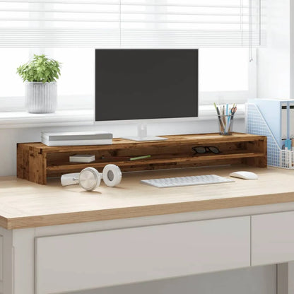 Monitor Stand Old Wood 100x24x13 cm Engineered Wood