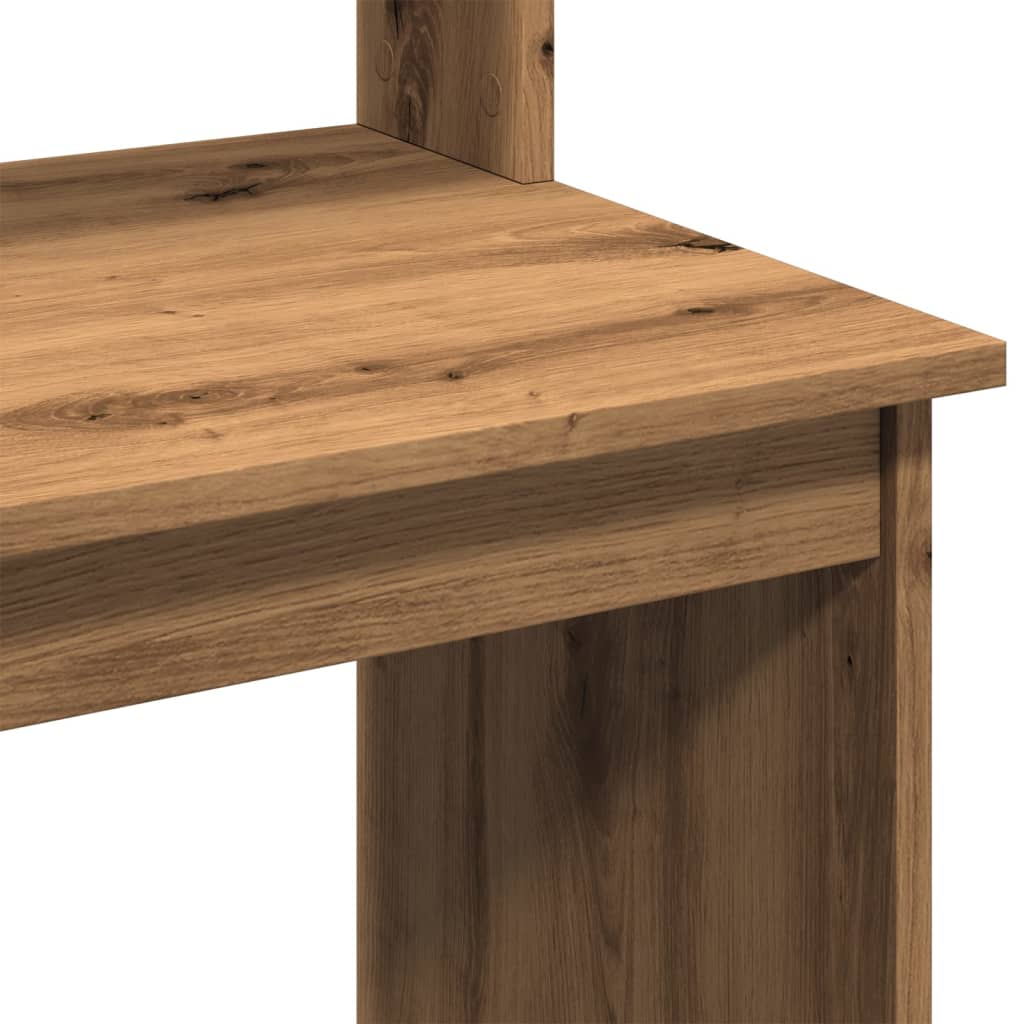 Desk with Shelves Artisan Oak 102x45x148 cm Engineered Wood