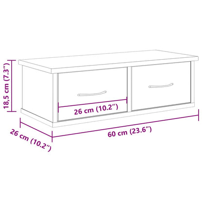 Wall Cabinet Old Wood 60x26x18.5 cm Engineered Wood