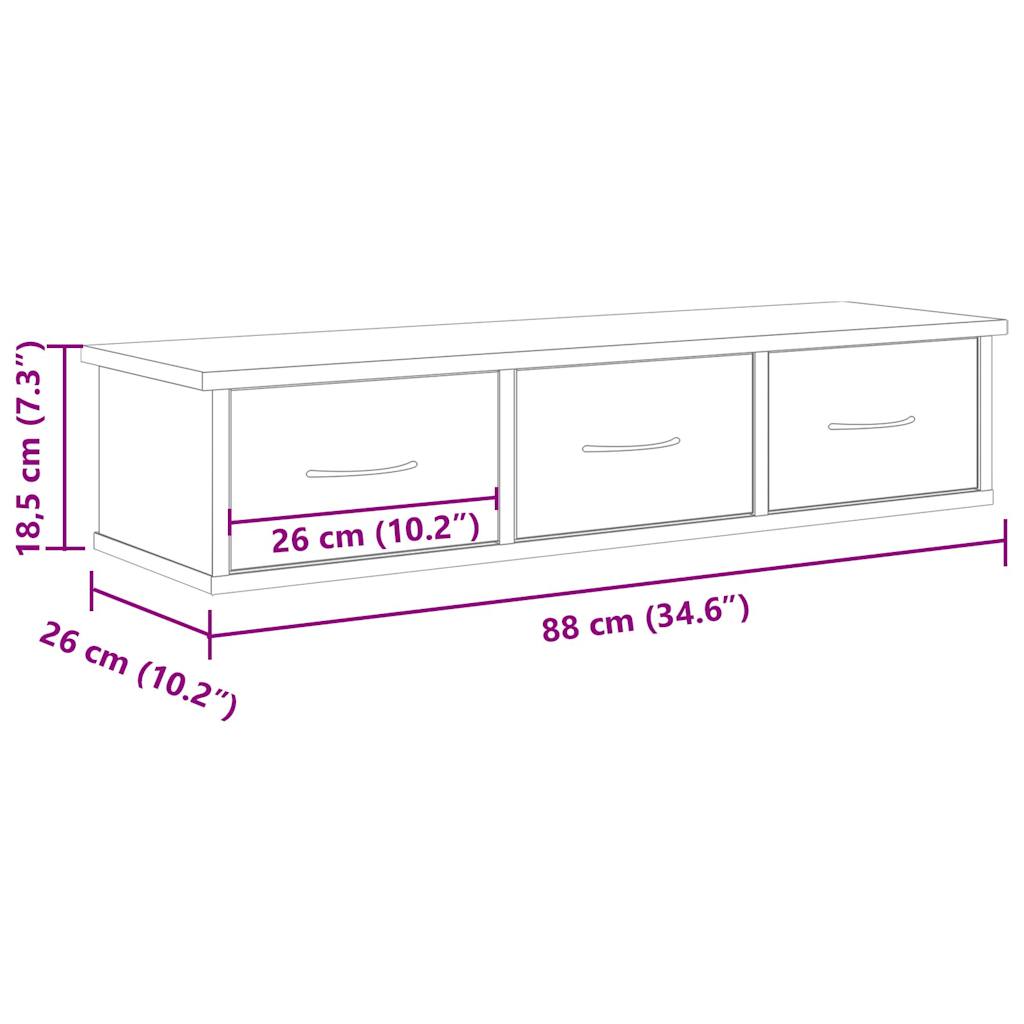 Wall Cabinet Old Wood 88x26x18.5 cm Engineered Wood