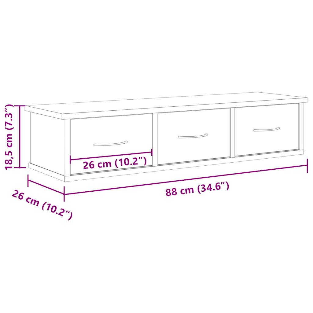 Wall Cabinet Artisian Oak 88x26x18.5 cm Engineered Wood