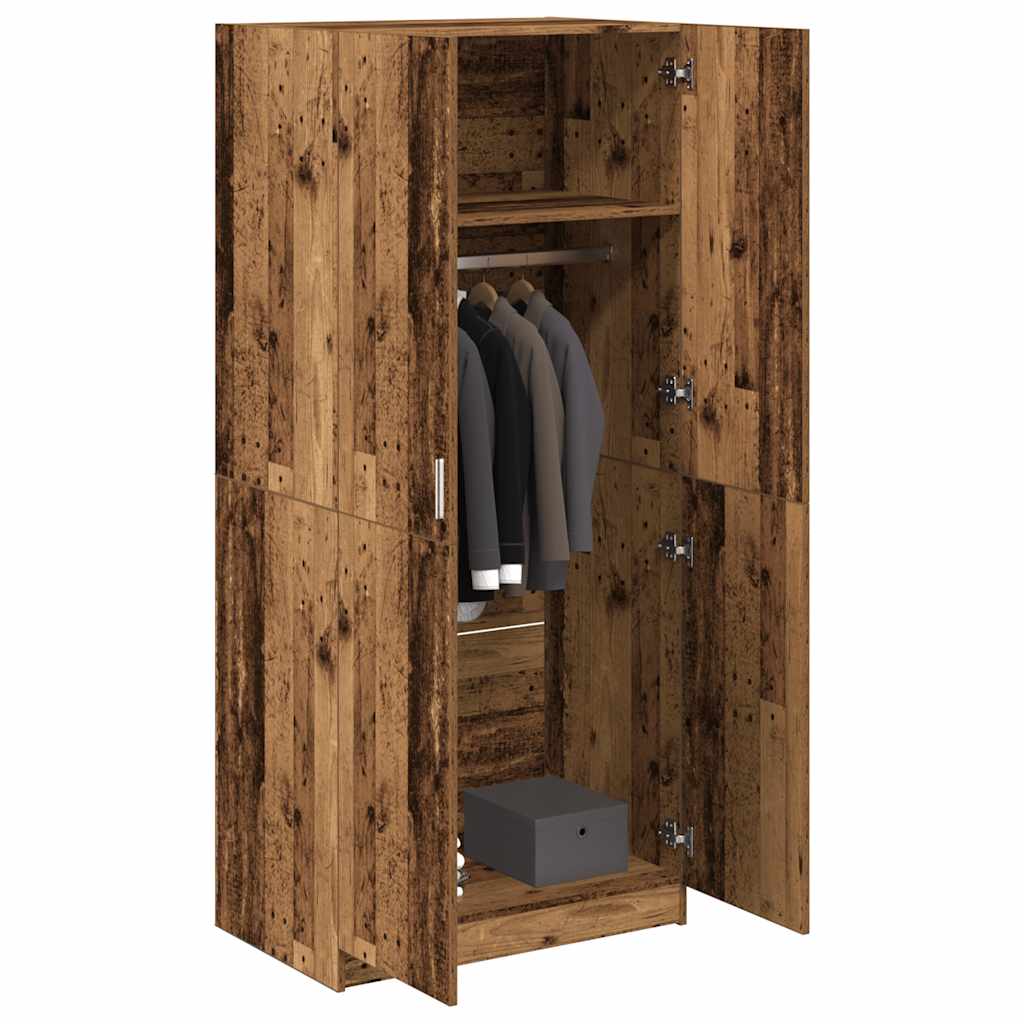 Wardrobe Old Wood 80x52x180 cm Engineered Wood