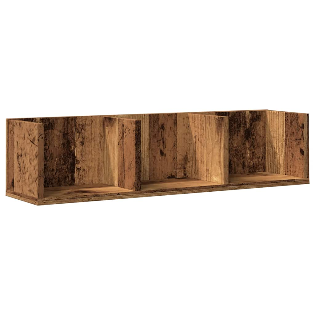 CD Wall Shelf Old Wood 75x18x18 cm Engineered Wood