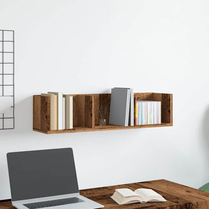 CD Wall Shelf Old Wood 75x18x18 cm Engineered Wood