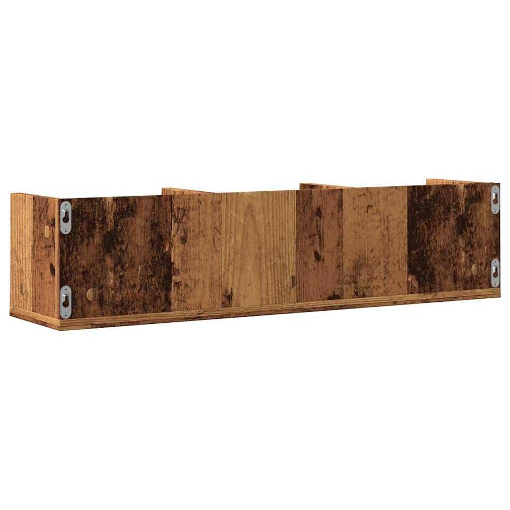 CD Wall Shelf Old Wood 75x18x18 cm Engineered Wood