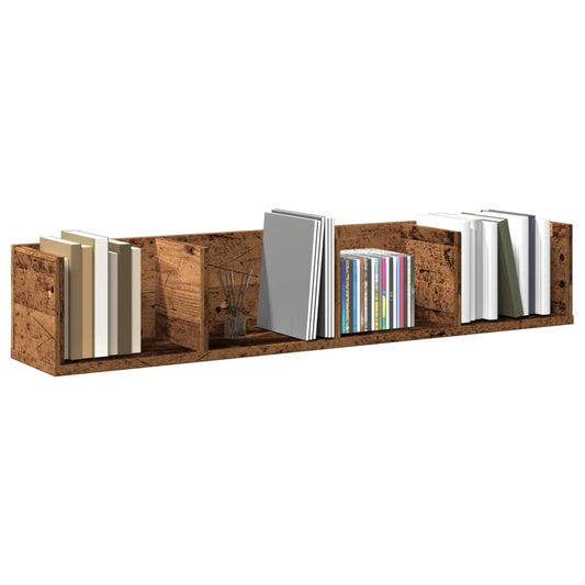 CD Wall Shelf Old Wood 100x18x18 cm Engineered Wood