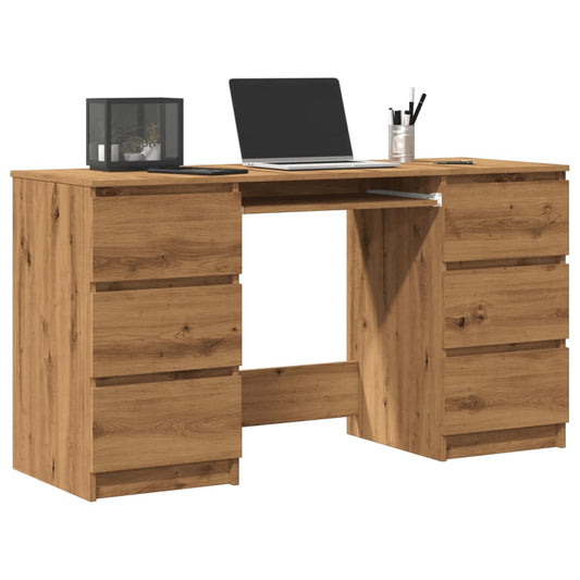 Writing Desk Artisan Oak 140x50x77 cm Engineered Wood