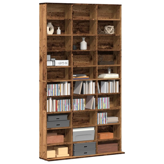 CD Cabinet Old Wood 102x23x177.5 cm Engineered Wood