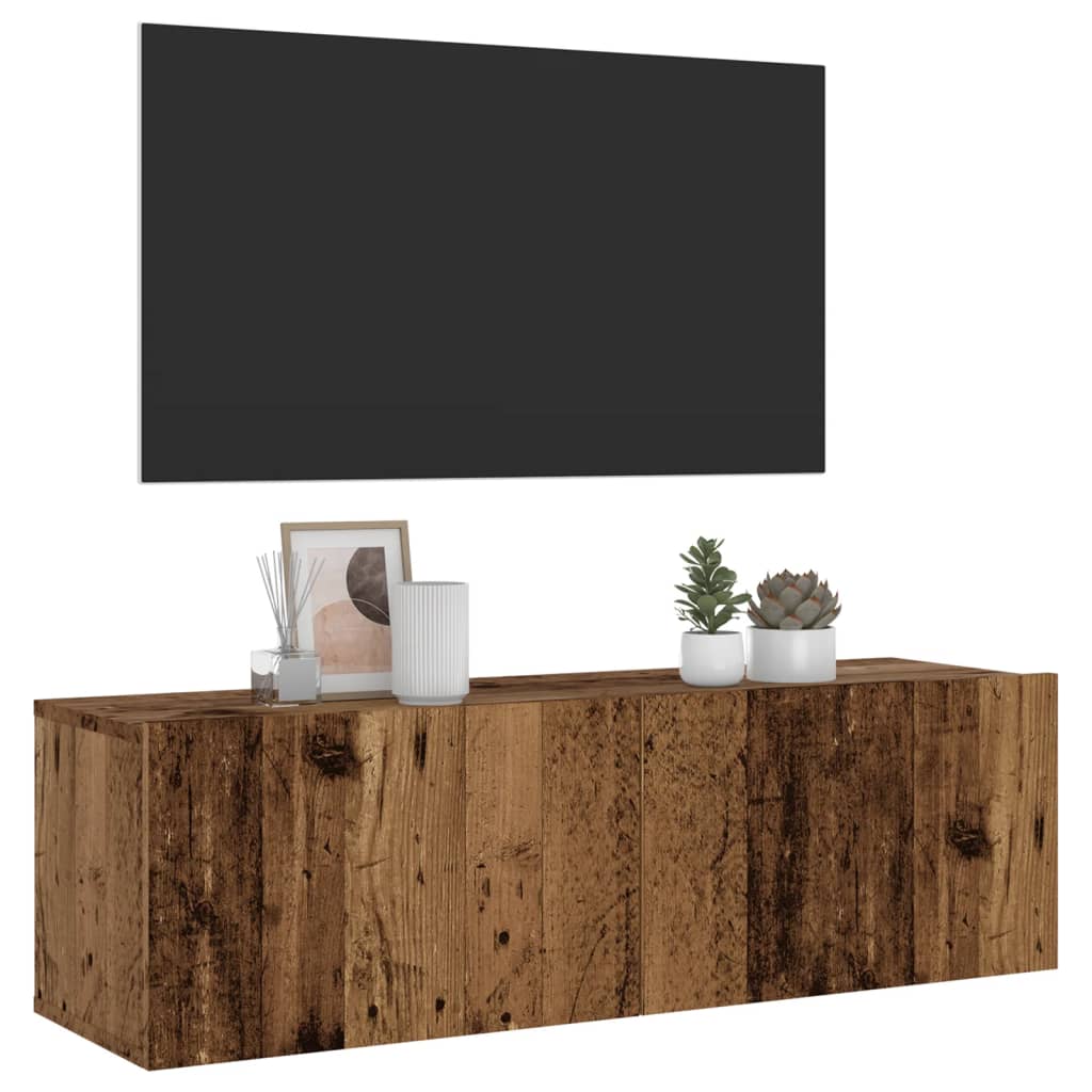 Wall Mounted TV Cabinet Old Wood 100x30x30 cm Engineered Wood