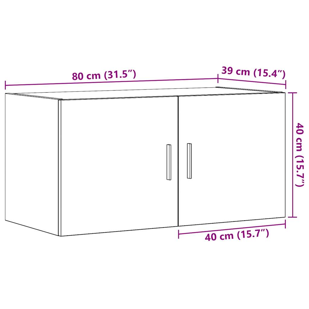 Wall Cabinet Artisan Oak 80x39x40 cm Engineered Wood