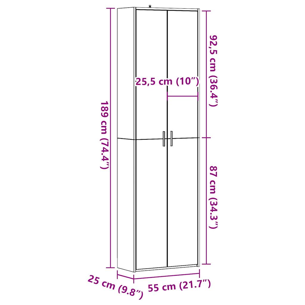 Hallway Wardrobe Old Wood 55x25x189 cm Engineered Wood