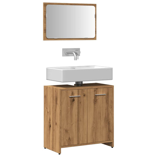 Bathroom Cabinet with Mirror Artisan Oak Engineered Wood