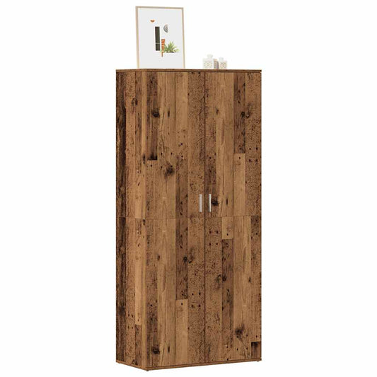 Shoe Cabinet Old Wood 80x39x178 cm Engineered Wood