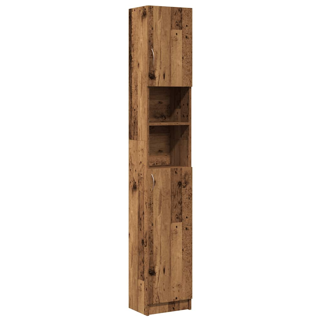 Bathroom Cabinet Old Wood 32x25.5x190 cm Engineered Wood