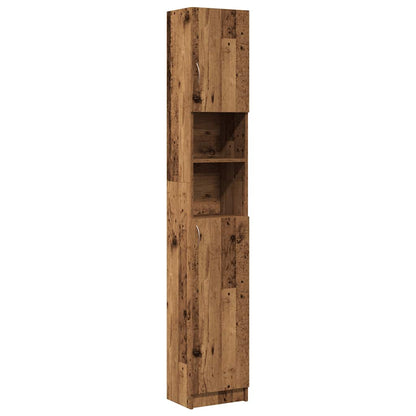 Bathroom Cabinet Old Wood 32x25.5x190 cm Engineered Wood