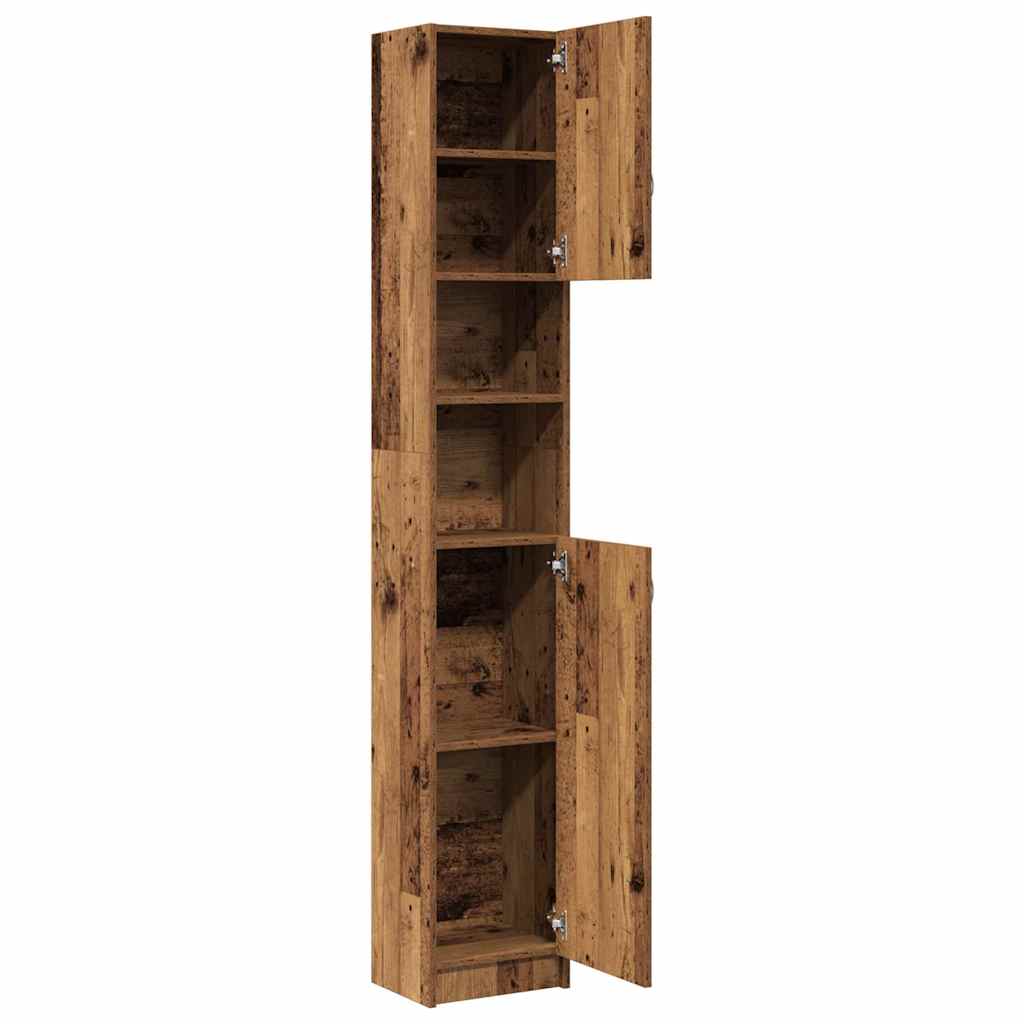 Bathroom Cabinet Old Wood 32x25.5x190 cm Engineered Wood