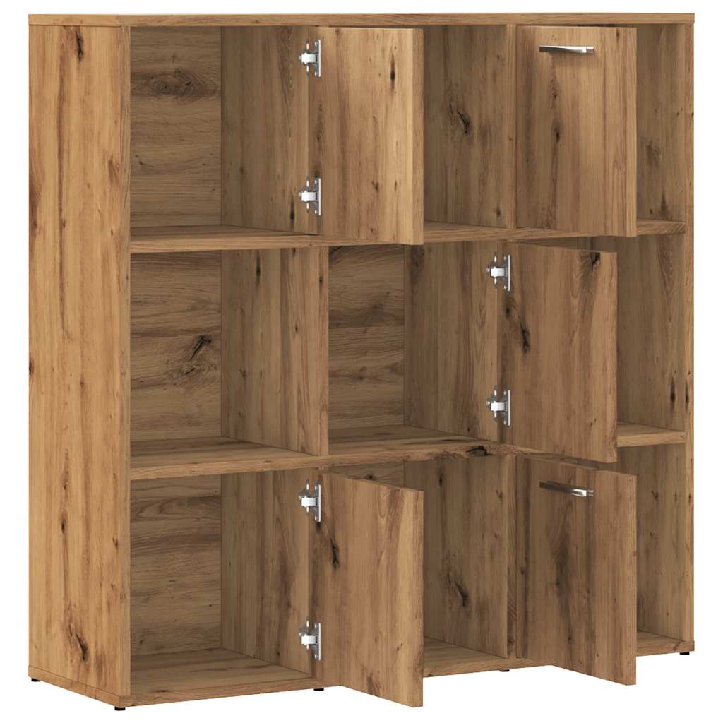 Bookshelf Artisan Oak 90x28x90 cm Engineered Wood