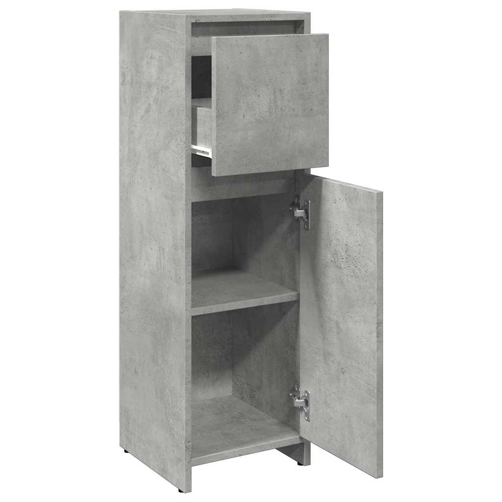 Bathroom Cabinet Concrete Grey 30x30x95 cm Engineered Wood