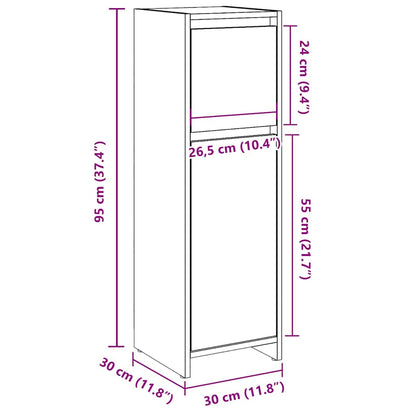 Bathroom Cabinet Concrete Grey 30x30x95 cm Engineered Wood