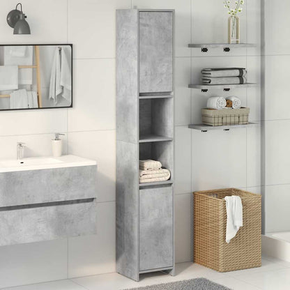 Bathroom Cabinet Concrete Grey 30x30x183.5 cm Engineered Wood