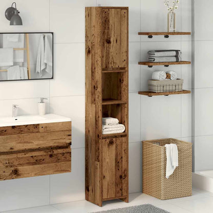 Bathroom Cabinet Old Wood 30x30x183.5 cm Engineered Wood