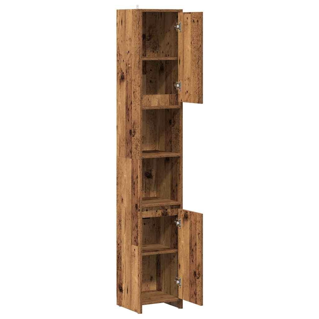 Bathroom Cabinet Old Wood 30x30x183.5 cm Engineered Wood