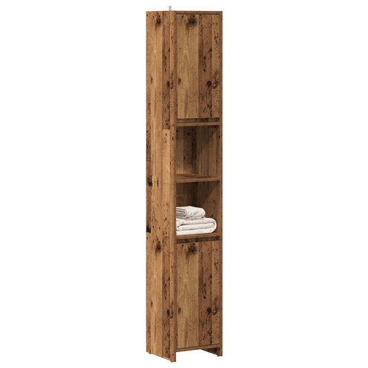 Bathroom Cabinet Old Wood 30x30x183.5 cm Engineered Wood