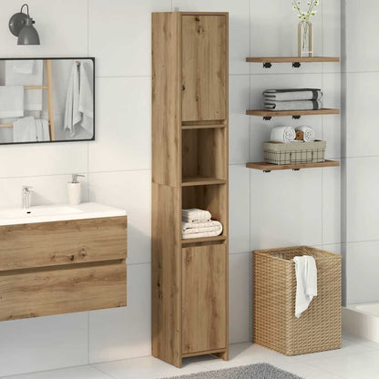 Bathroom Cabinet Artisan Oak 30x30x183.5 cm Engineered Wood