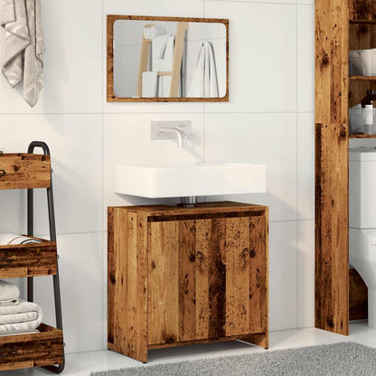 2 Piece Bathroom Furniture Set Old Wood Engineered Wood