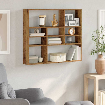 Wall Shelf Old Wood 90x16x78 cm Engineered Wood