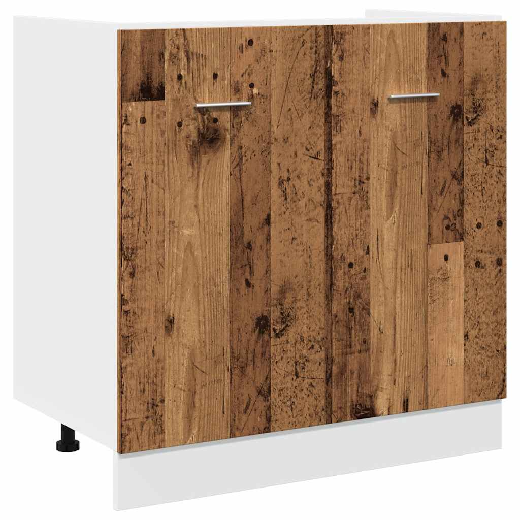 Sink Bottom Cabinet Old Wood 80x46x81.5 cm Engineered Wood