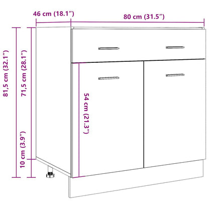 Drawer Bottom Cabinet Old Wood 80x46x81.5 cm Engineered Wood