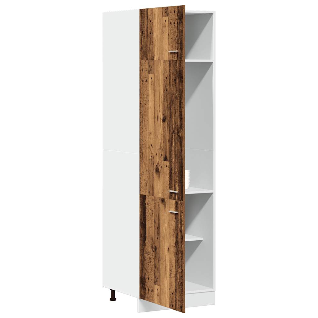 Refrigerator Cabinet Old Wood 60x57x207 cm Engineered Wood