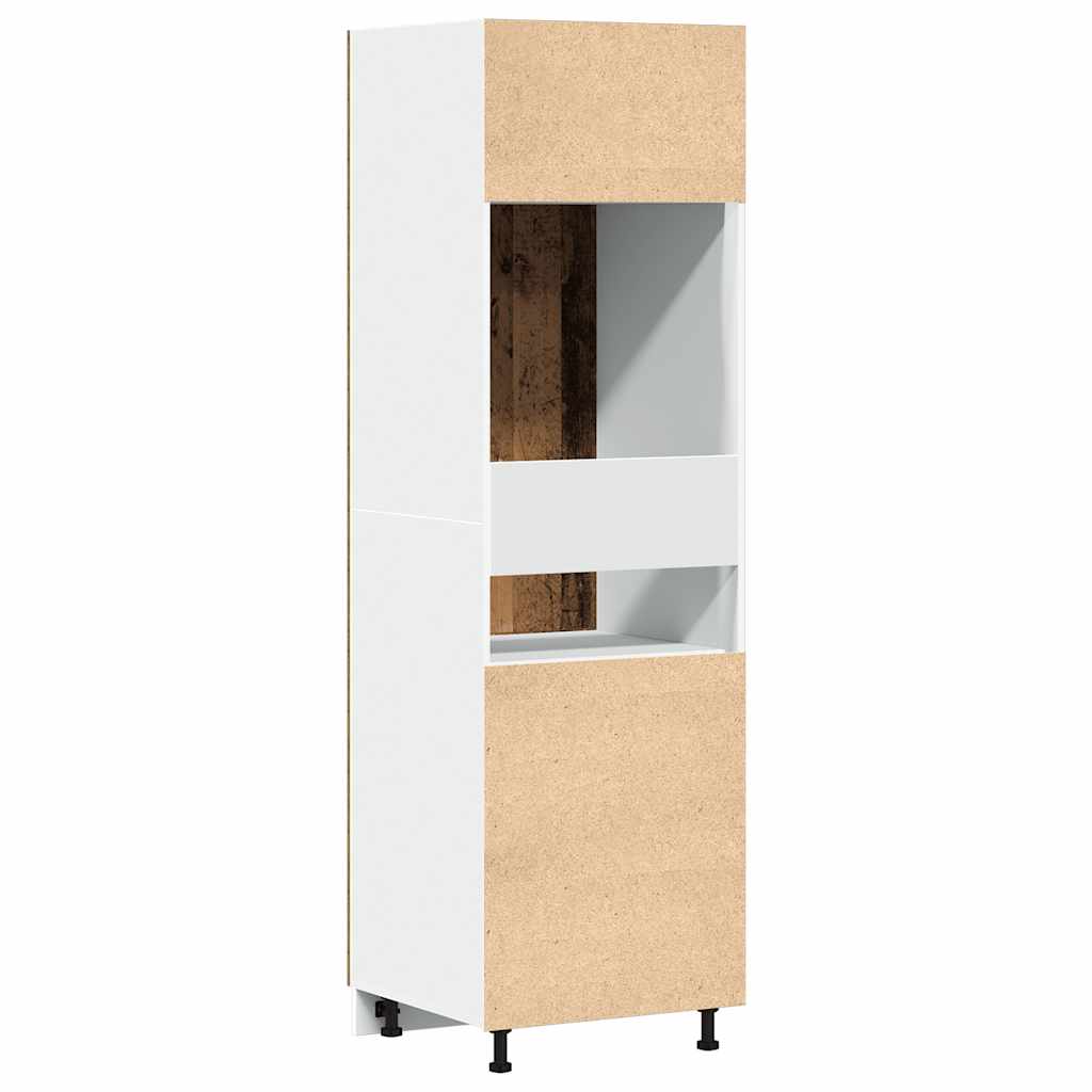 Refrigerator Cabinet Old Wood 60x57x207 cm Engineered Wood