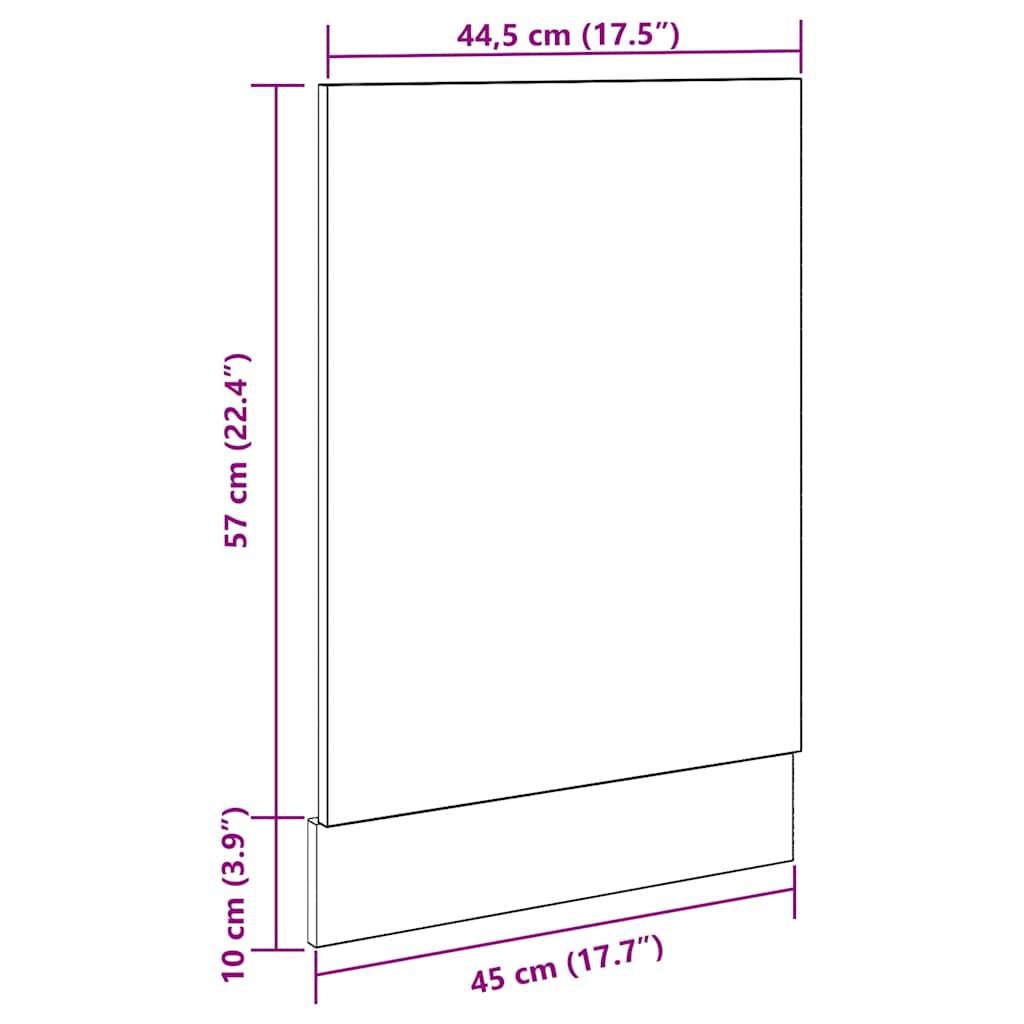 Dishwasher Panel Old Wood 45x3x67 cm Engineered Wood