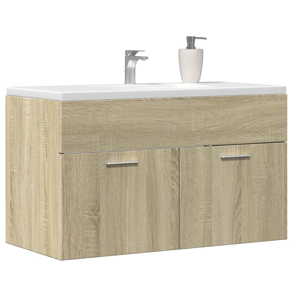 Sink Cabinet Sonoma Oak 80x38.5x46 cm Engineered Wood