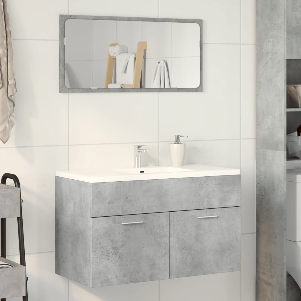 Sink Cabinet Concrete Grey 80x38.5x46 cm Engineered Wood