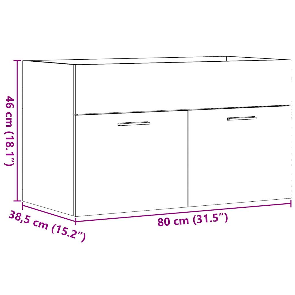 Bathroom Sink Cabinet Old Wood 80x38.5x46 cm Engineered Wood