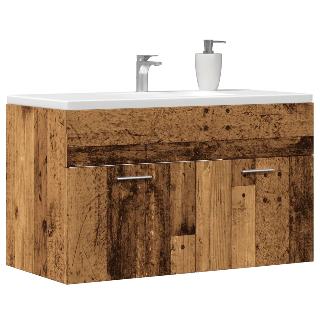 Bathroom Sink Cabinet Old Wood 80x38.5x46 cm Engineered Wood