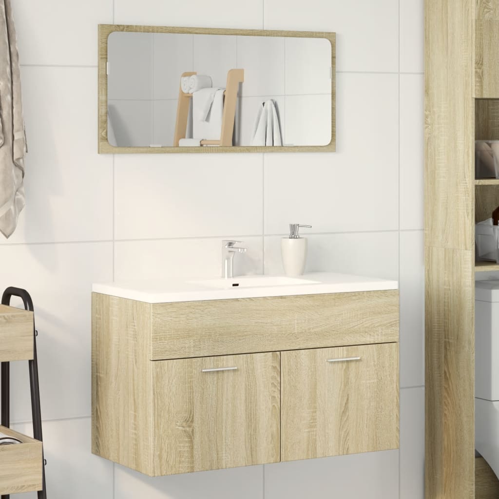 Bathroom Sink Cabinet Sonoma Oak 90x38.5x46 cm Engineered Wood