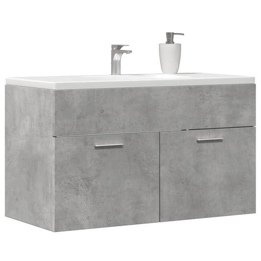 Bathroom Sink Cabinet Concrete Grey 90x38.5x46 cm Engineered Wood